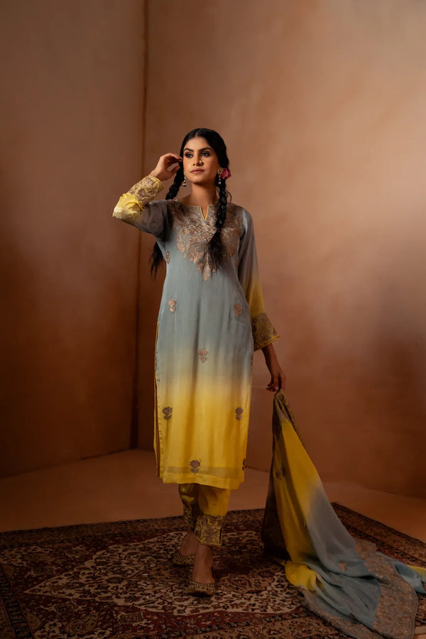 #OmbreGrey&Yellow