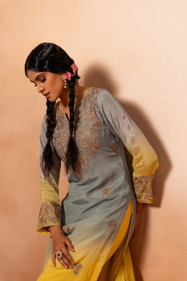 #OmbreGrey&Yellow