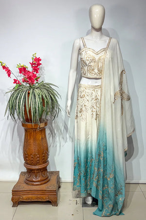 #OmbreIvory&Aqua