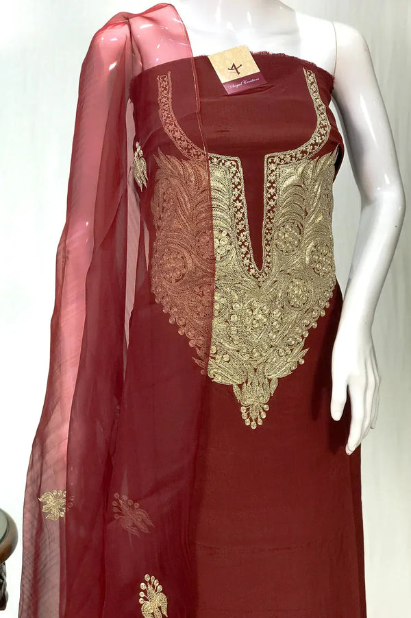 Tamreha — Kaschmirisches Puff-Tilla-besticktes Salwar-Anzug