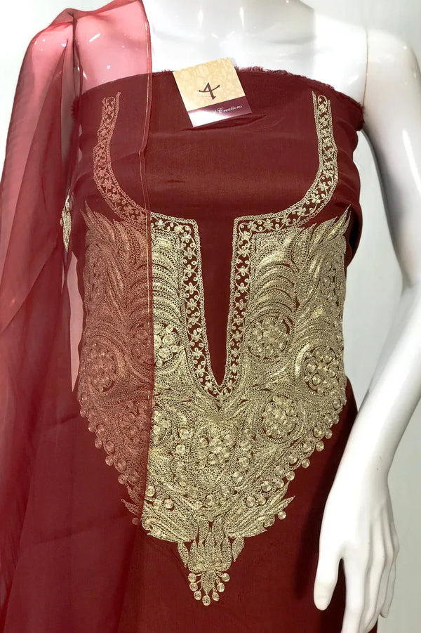 Tamreha — Kaschmirisches Puff-Tilla-besticktes Salwar-Anzug