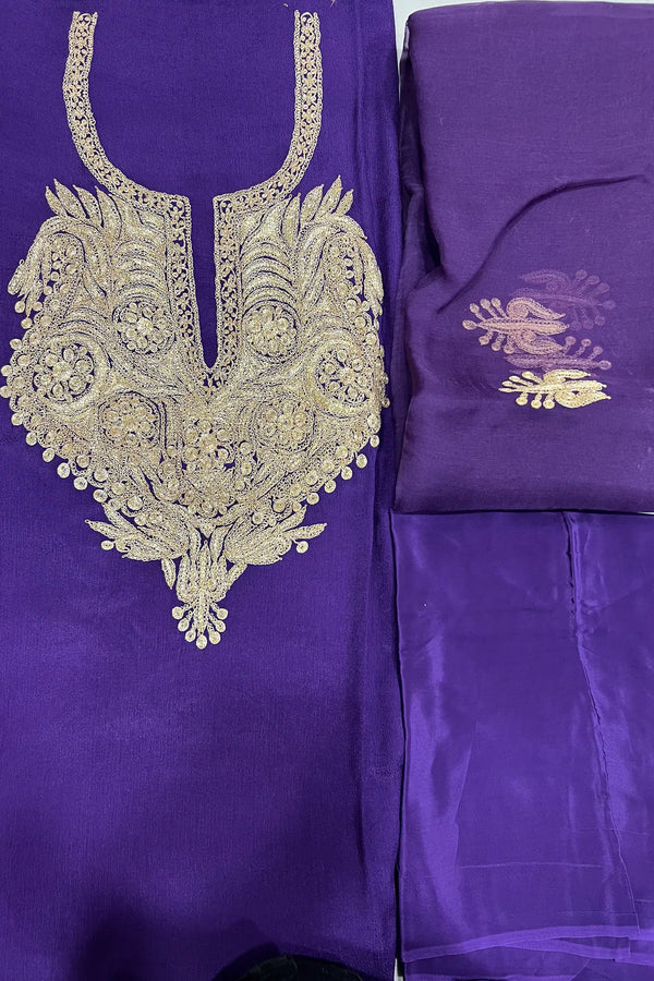 Tamreha — Kaschmirisches Puff-Tilla-besticktes Salwar-Anzug