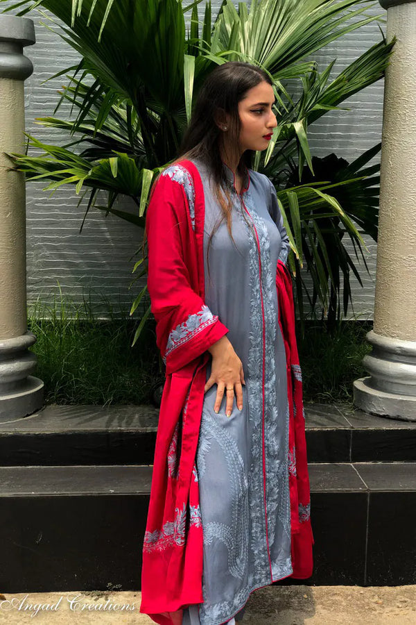 Vaira — Kaschmirische Aari-Arbeit Salwar Anzug