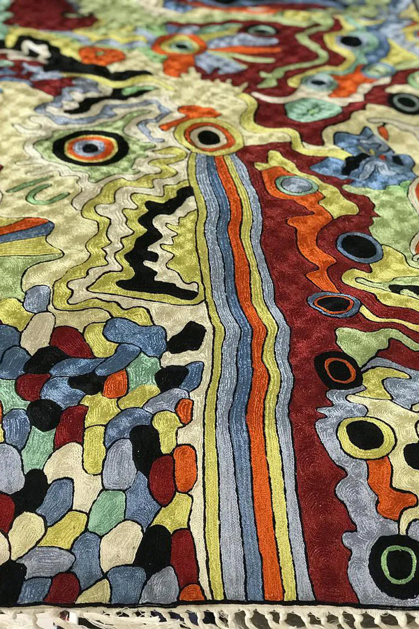 Vichitra — Hand Chain-Stitch Silken Rug